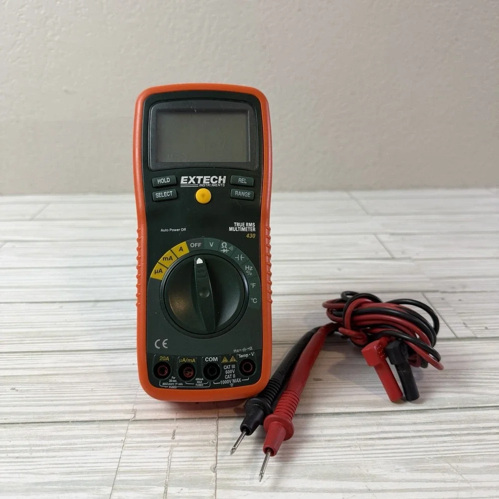 Extech Instruments Digital True RMS Multimeter With Probes 430 USED